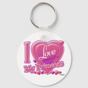 I Love My Princess pink/purple - heart Key Ring