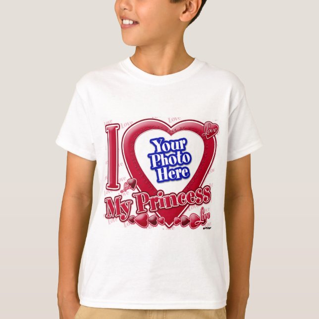 I Love My Princess red heart - photo T-Shirt (Front)