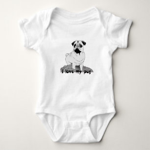 I love my pug ! baby bodysuit