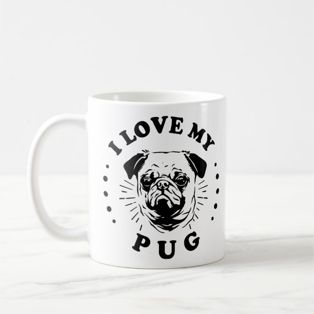 I Love My Pug Coffee Mug (Left)