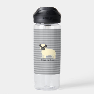 I love my Pug Gray Lined Water Bottle