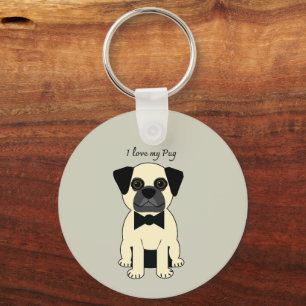 I Love My Pug Key Ring