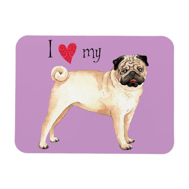 I Love my Pug Magnet (Horizontal)