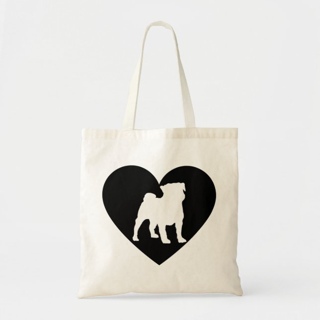 I Love My Pug Tote Bag (Front)
