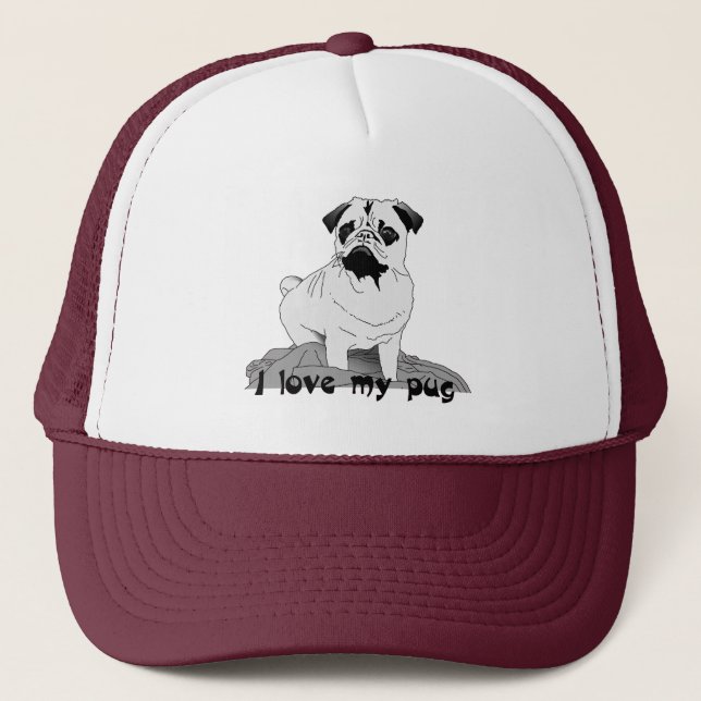 I love my pug ! trucker hat (Front)