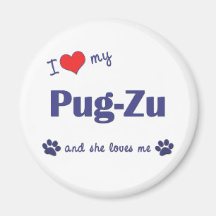 I Love My Pug-Zu (Female Dog) Magnet