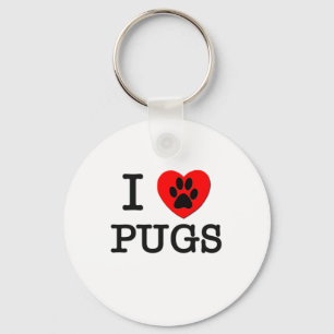 I LOVE MY PUGS KEY RING