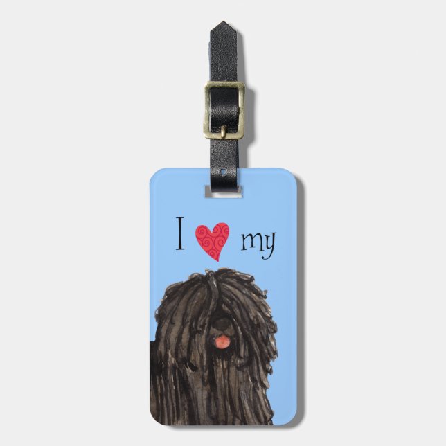 I Love my Puli Luggage Tag (Front Vertical)