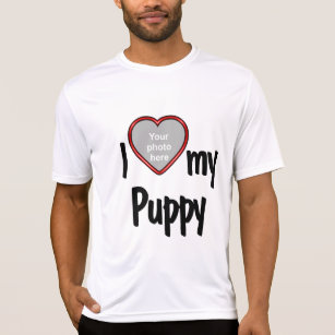 I Love My Puppy Cute Red Heart Dog Owner's  T-Shirt