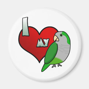 I Love my Quaker Parrot Magnet