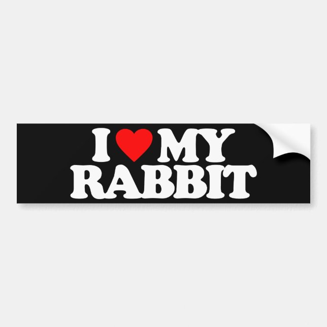 I LOVE MY RABBIT BUMPER STICKER (Front)