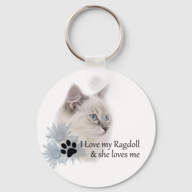 I love my ragdoll key ring (Front)