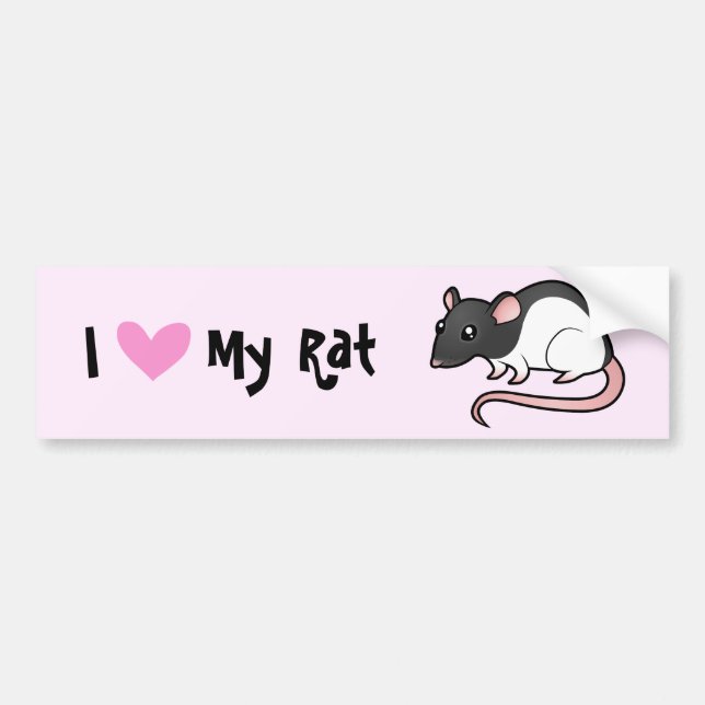 I Love My Rat Bumper Sticker (Front)