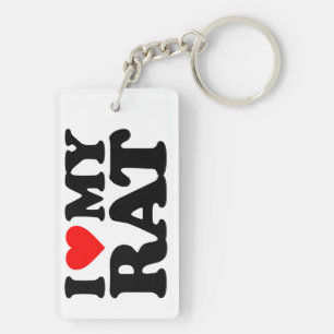 I LOVE MY RAT KEY RING