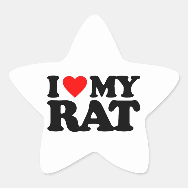 I LOVE MY RAT STAR STICKER (Front)