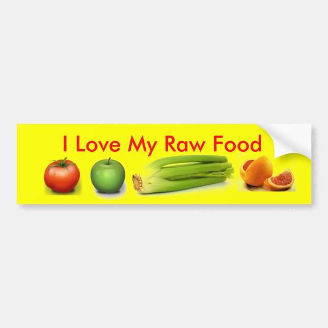 I Love My Raw Food Bumper Sticker (Front)