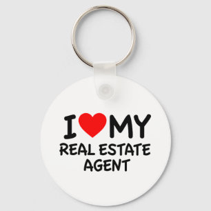 I Love My Real Estate Agent Key Ring