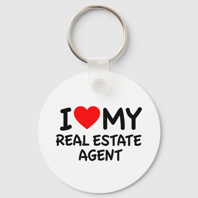 I Love My Real Estate Agent Key Ring (Front)