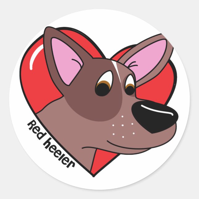 I Love my Red Heeler Stickers (Front)