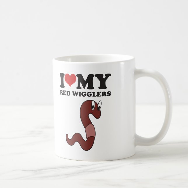 I Love My Red Wigglers Coffee Mug (Right)