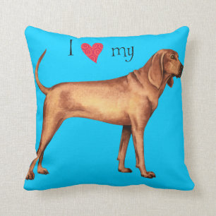 I Love my Redbone Coonhound Cushion