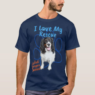 I Love My Rescue English Springer Spaniel Dog T-Shirt