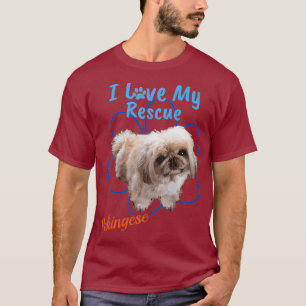 I Love My Rescue Pekingese Cool Adopted Dog T-Shirt
