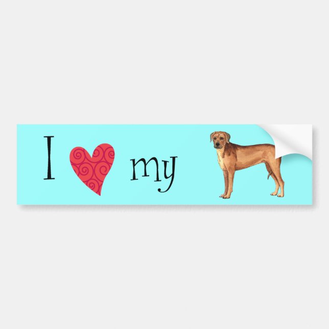 I Love my Rhodesian Ridgeback Bumper Sticker (Front)