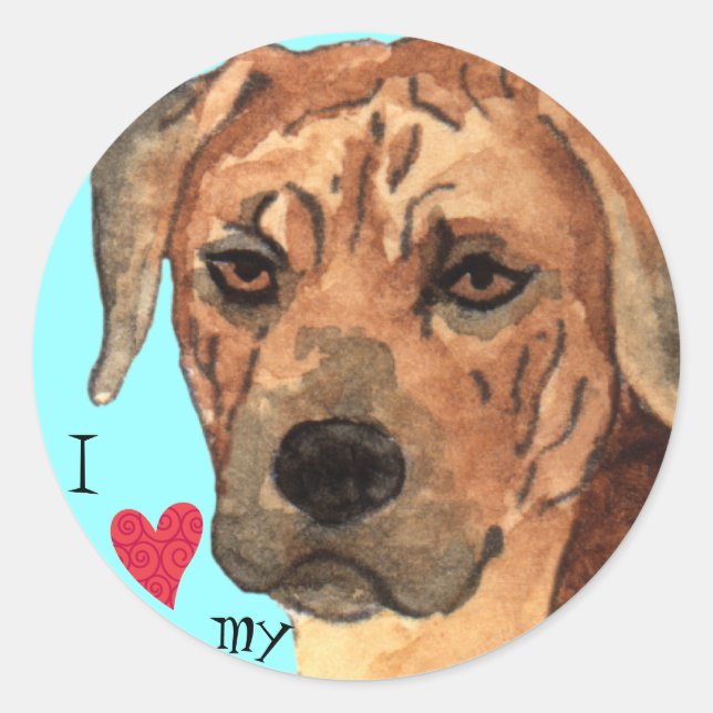 I Love my Rhodesian Ridgeback Classic Round Sticker (Front)