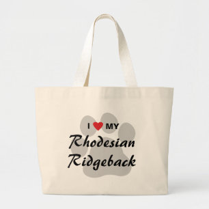 I Love My Rhodesian Ridgeback Large Tote Bag