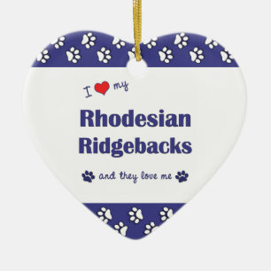 I Love My Rhodesian Ridgebacks (Multiple Dogs) Ceramic Tree Decoration