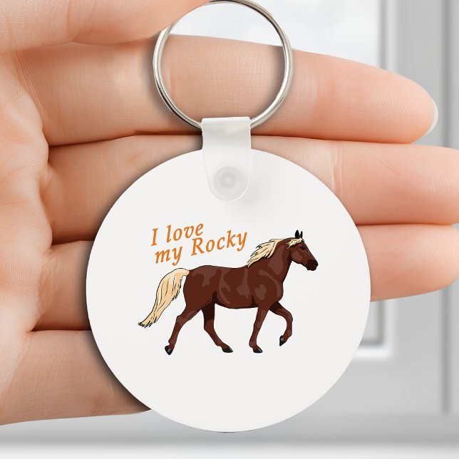 I Love My Rocky Mountain Horse Key Ring (I Love My Rocky Mountain Horse Keychain)