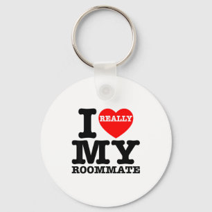 I Love My Roomate Heart Funny Party Gifts Valentin Key Ring