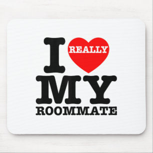 I Love My Roomate Heart Funny Party Gifts Valentin Mouse Pad