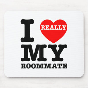 I Love My Roomate Heart Funny Party Gifts Valentin Mouse Pad