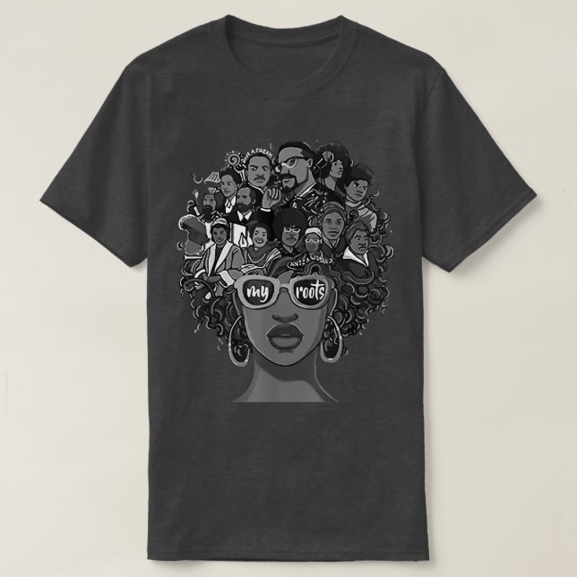 I Love My Roots Back Powerful Black History Month  T-Shirt (Design Front)