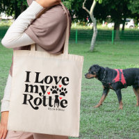 I Love My Rottie Rottweiler Dog Custom Name