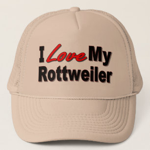 I Love My Rottweiler Dog Gifts and Apparel Trucker Hat