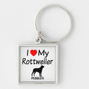 I Love My Rottweiler Dog Key Ring