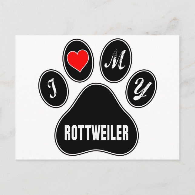 I love my Rottweiler. Postcard (Front)
