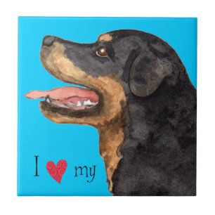 I Love my Rottweiler Tile