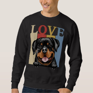 I Love My Rottweiler Vintage Retro Dog Mum Dad Pet Sweatshirt