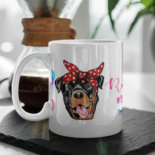 I Love My Rottweilers Dog Pet Glowing Heart Coffee Mug