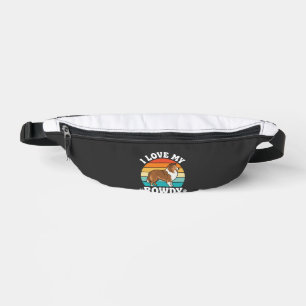 I Love My Rowdy Sheltie Retro Dog Bum Bags