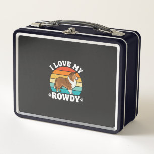 I Love My Rowdy Sheltie Retro Dog Metal Lunch Box