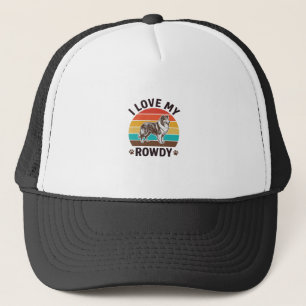 I Love My Rowdy Vintage Collie Dog Design_1 Trucker Hat