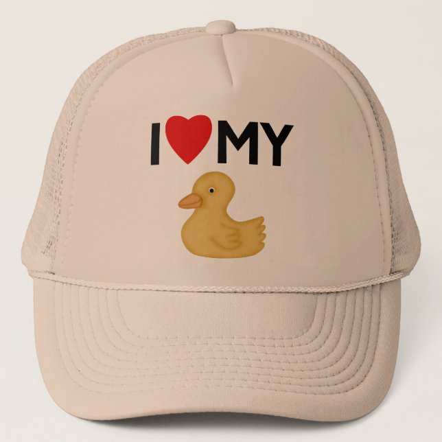 I Love My Rubber Ducky Trucker Hat (Front)
