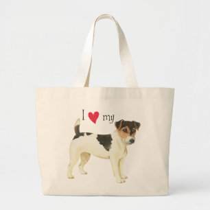 I Love my Russell Terrier Large Tote Bag