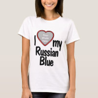 I Love My Russian Blue - Heart Shaped Cat Photo
