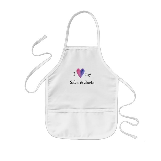 I Love My Saba and Savta Apron (Front)